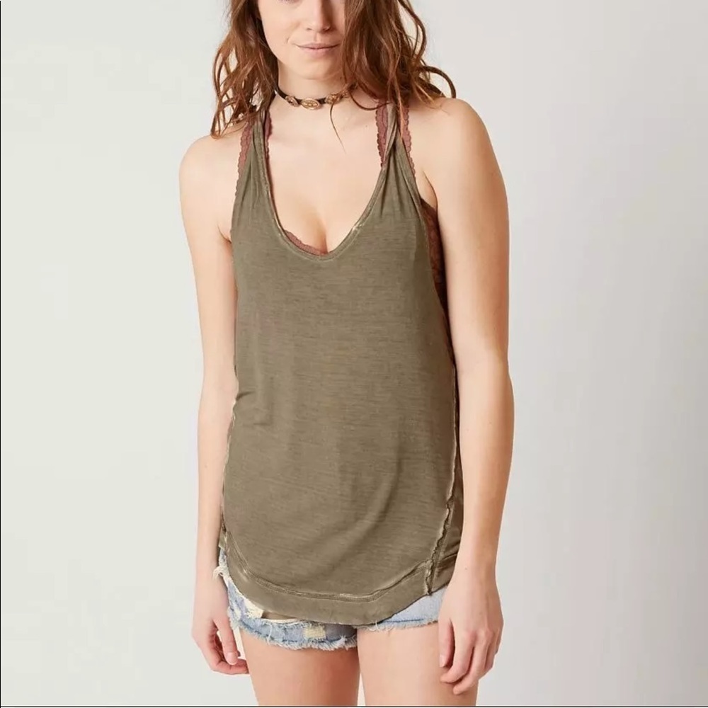 FREE PEOPLE rosemary NECTARINE TANKTOP